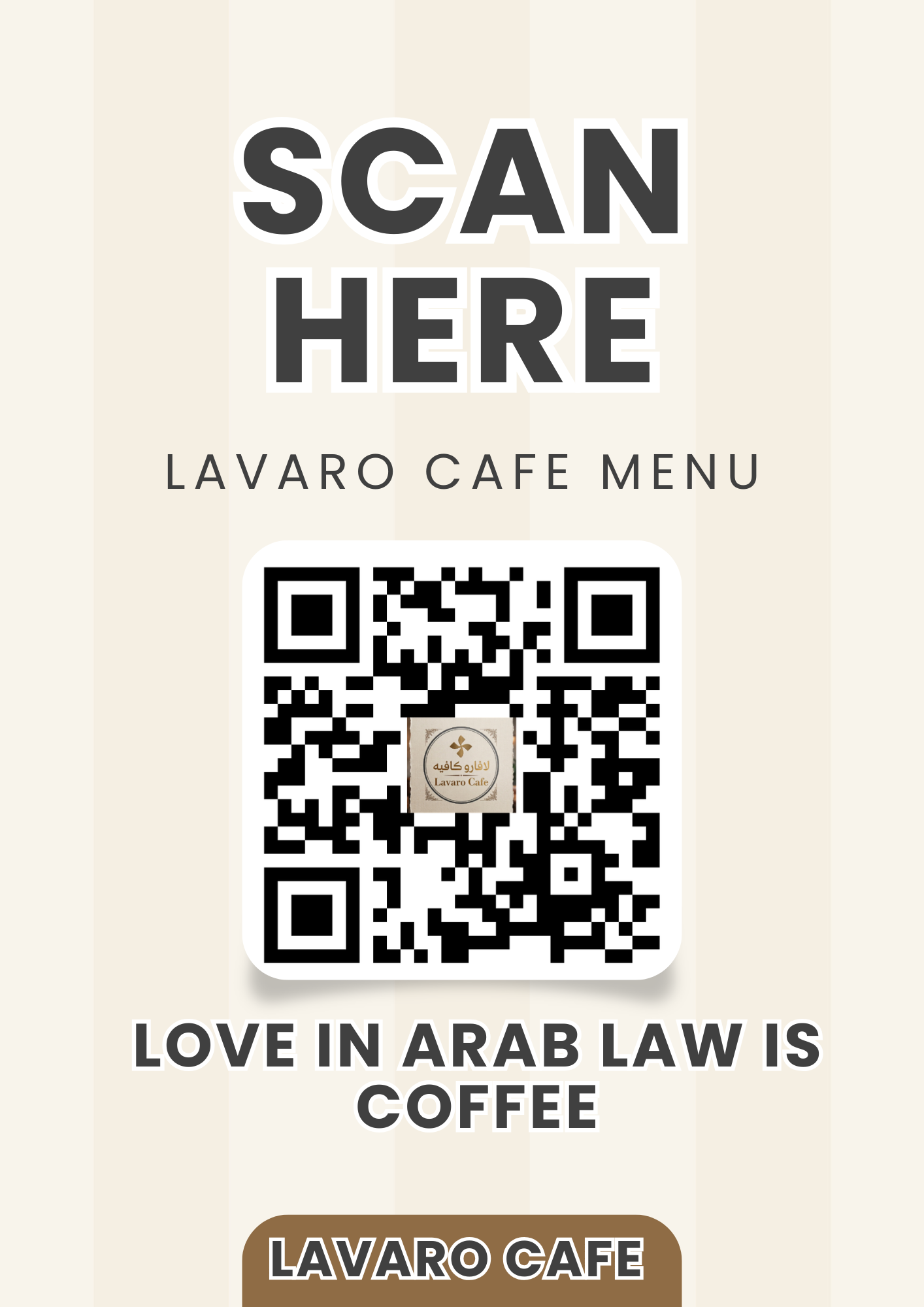Scan here — LAVARO CAFÉ menu
